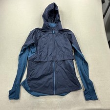 REI Co-op Jacket Womens Large Blue Screeline Hybrid Hooded Full Zip Polartec