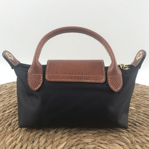 Longchamp Le Pliage XS Black Brown Mini Shoulder Bag Pouch Outlet