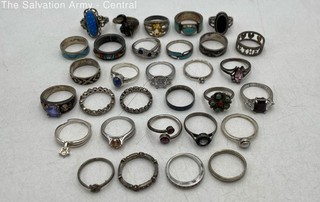 Assorted 925 Sterling Silver Jewelry Band Bypass Rings Lot Size 5 8 US 98.42g