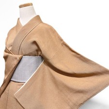 Unworn Edo Komon Shark Kimono Beige Size 157cm Traditional Japanese Wear