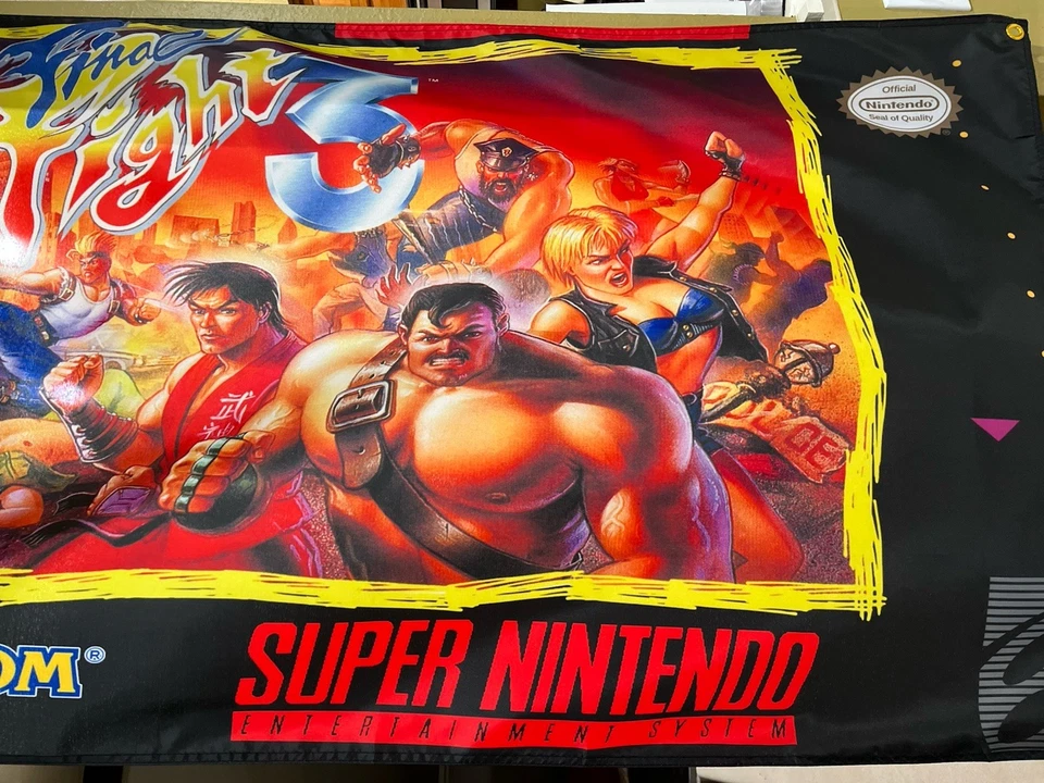 Final Fight 3 Nintendo SNES Boxart 5' Flag Banner Poster 1995 - Image 2 of 3