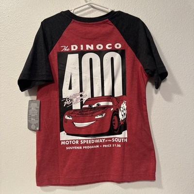 Disney Pixar The Dinoco 400 Lightning McQueen Piston Cup  Boys T-Shirt 5/6