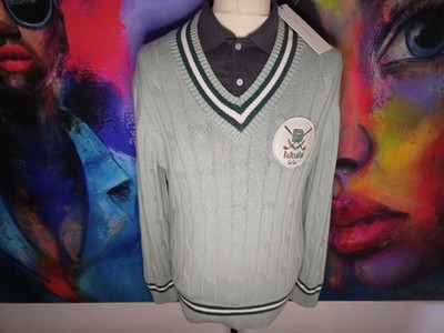 Baldessarini Cricket Sweater Size M Cable Pattern 100% COTTON mint Green -NEW-