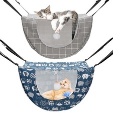 2 Pieces Cat Cage Hammock Hanging Pet Bed Double Layer Soft Plush Hanging Pet...