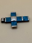 Turquoise And Sterling Silver Cross, Southwest Stamped 925 05 Pearl Estate — photo 6