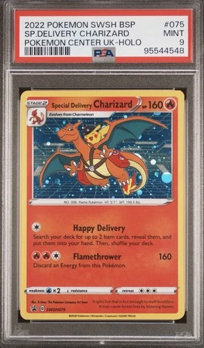 Pokemon Sword & Shield Special Delivery Charizard Holo SWSH075 Promo PSA 9