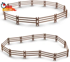 Toymany 24PCS Plastic Corral Fencing Playset Accessories for Farm Animals Figuri