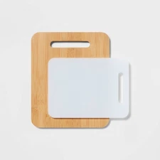 Made By Design 2pc Bamboo and Poly Cutting Board Set