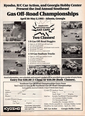 #ad #ad 1993 Kyosho Gas Off Road Championship Print Ad Ephemera Wall Art Decor $17.99