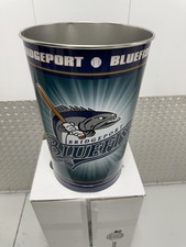 VTG Bridgeport Bluefish Atlantic League Official Graphic Logo Metal Trash Can