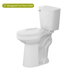 21" Extra Tall Toilet for Seniors Elongated Bowl 1.28 GPF with Soft-Close Seat