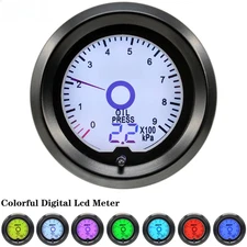 52mm 7Color Backlight LCD Digital Pointer Auto Oil Pressure Gauge 0-900Pka Press