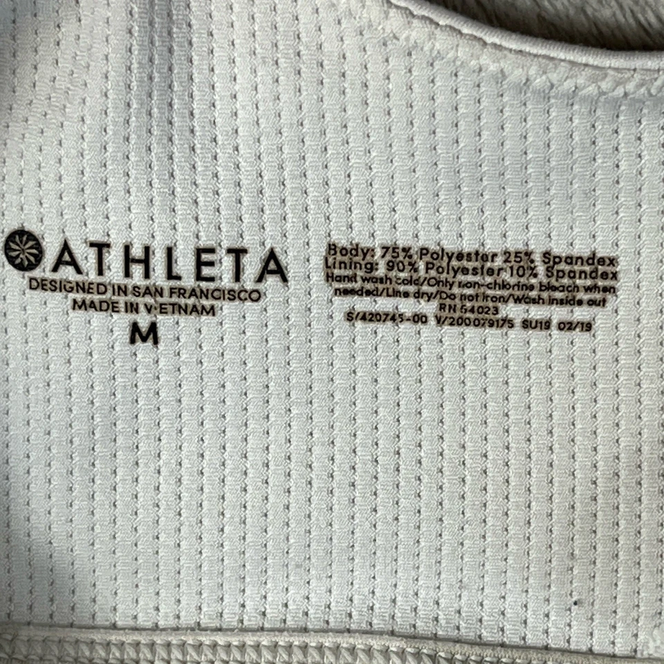 Sujetador deportivo Athleta Run Free blanco camuflado talla M con tiras entrenamiento correr SIN ALMOHADILLAS Foto 4 de 4
