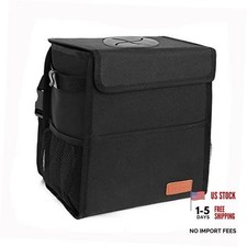 Leak Proof Car Trash Bag Waterproof Garbage Can with Lid for 3 Gallons Black
