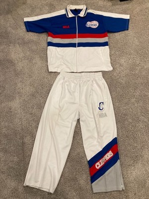 OUNK LA San Diego Clippers Sewn Warm-Up Tracksuit Set Men s 2XL Jacket & Pants