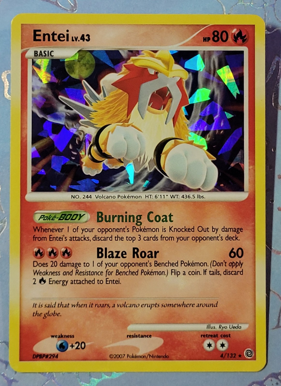 Entei 4/132 Secret Wonders Holo Pokemon Card NM
