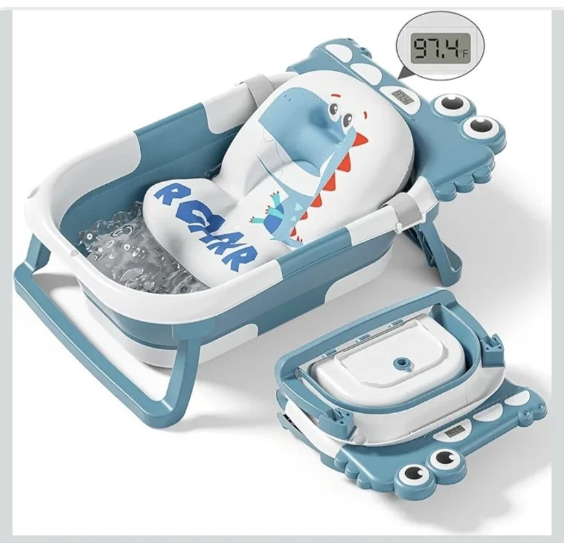 Collapsible Baby Bathtub for Newborn, Foldable Baby Bath Tub with Thermometer
Opens in a new window