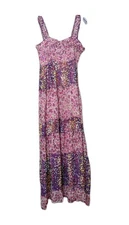 Women's Chaudry Multicolored Floral Print Maxi Sundress Size Large Juniors