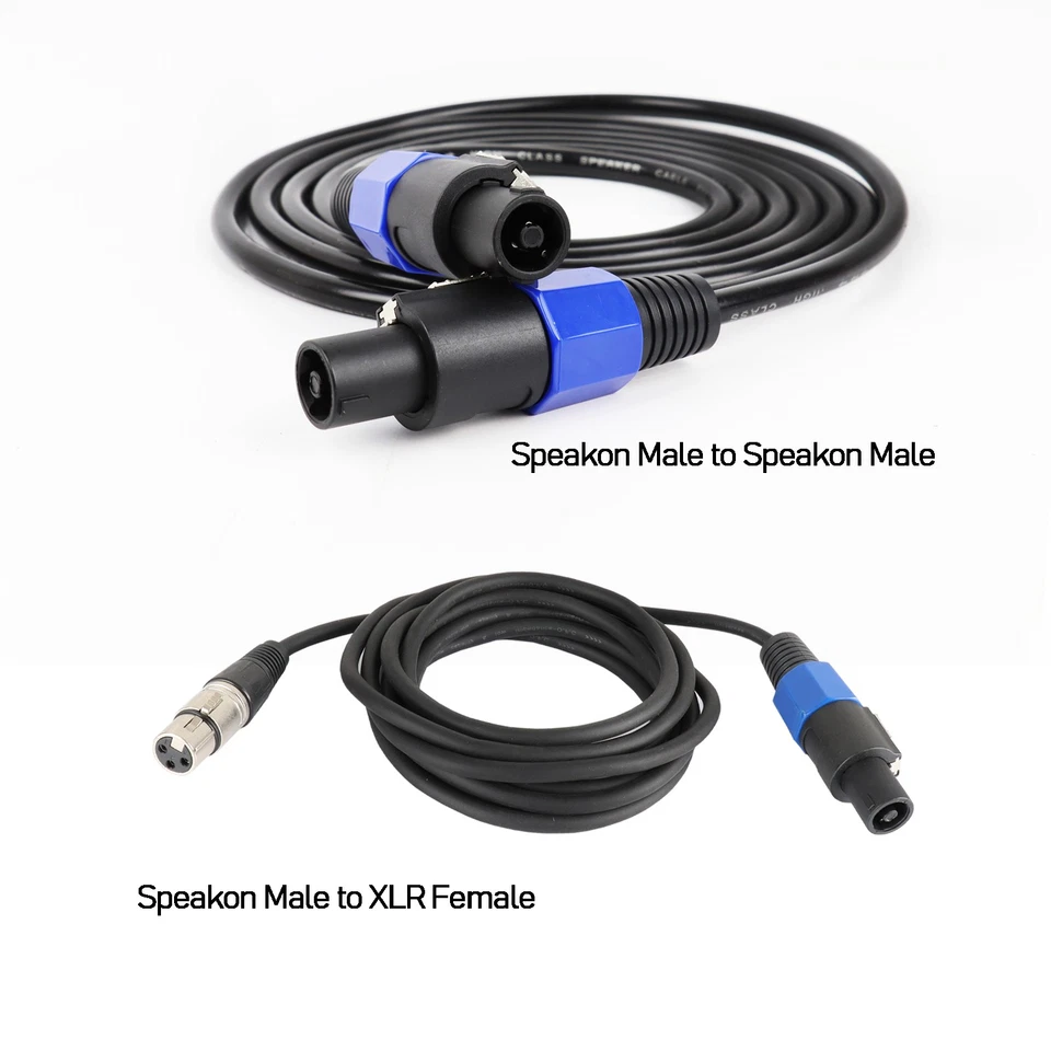 HBU 10 20 50 Feet Speakon to XLR Cable Pro PA DJ Stage Studio Speak-on Wire 16 Gauge