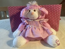 VTG. 1986 FISHER PRICE PLUSH PUFFALUMP PINK LAMB WITH DRESS, 8005