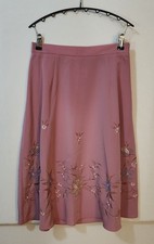 Vintage Maggie Sweet Petite S Pink Floral Embroidered Skirt