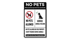 No Pets Allowed Vinyl Sticker Signs, 5 Pack 8 x 5 No Dogs Or Pets Allowed Sig...