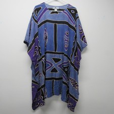 Vintage THE DAILY PLANET Batik Tribal Kaftan Muumuu Dress One Size Pullover Boho