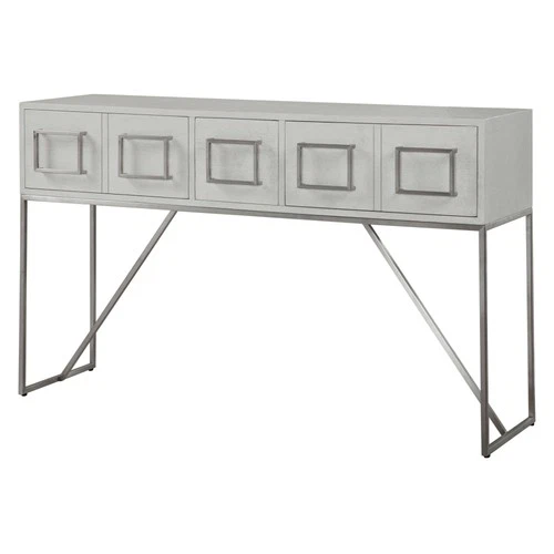 Uttermost 24954 Abaya 54"W Contemporary Console / Sofa Table - Soft White Oak - Picture 6 of 7