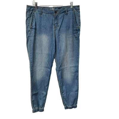 NY&C Soho Jogger Jeans Womens 10 Light Wash Denim Tapered Casual
