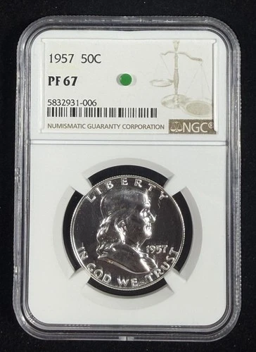 1957 franklin half dollar PR67 NGC #4627