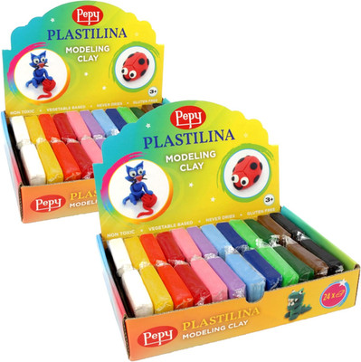 Plastilina Reusable and Non-Drying Modeling Clay Gift Set; Set of 48 Bars, 1.4 O