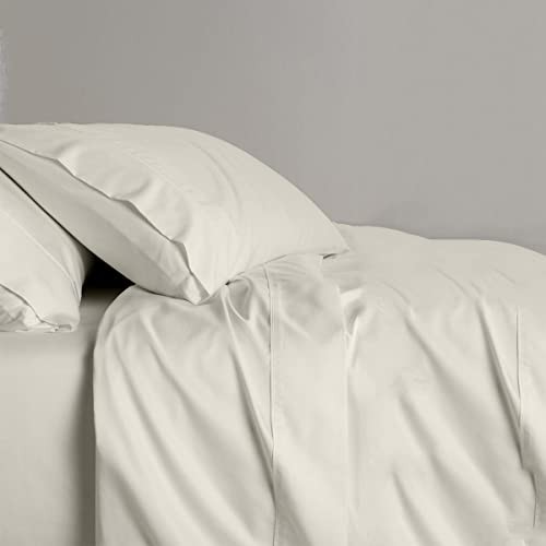 400 Thread Count Sheets Size Bed Sheets-100% Long Staple Full XL Solid Ivory - Picture 4 of 8