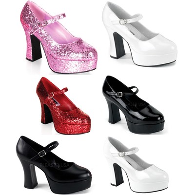 Pleaser Funtasma Sexy Mary Jane Pump Chunky High Heels Adult Women Maryjane50