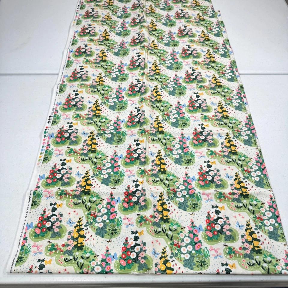 love letter moda quilting fabric green floral roses cotton 44x81 - Image 3 of 4