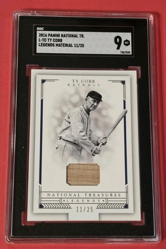 Ty Cobb GAME USED BAT CARD #11/25 PSA MINT 9 NATIONAL TREASURES  DETROIT TIGERS