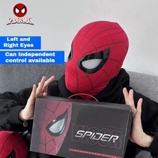 Spider-Man Mask Moving Arachnid Eyes Chin Control Eyes Helmet Masks Props Gift