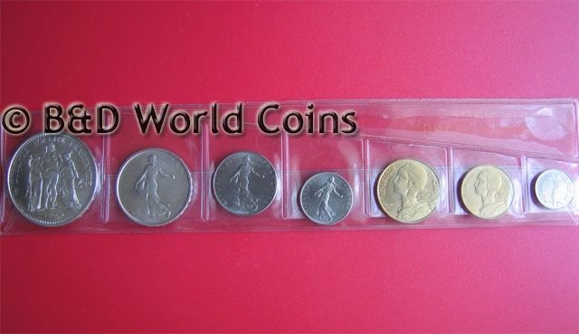 1965 FRANCE (7) COINS 1oz SILVER (2 SILVER COINS) FDC FRENCH SET + ORIGINAL BOX - Image 4 of 4