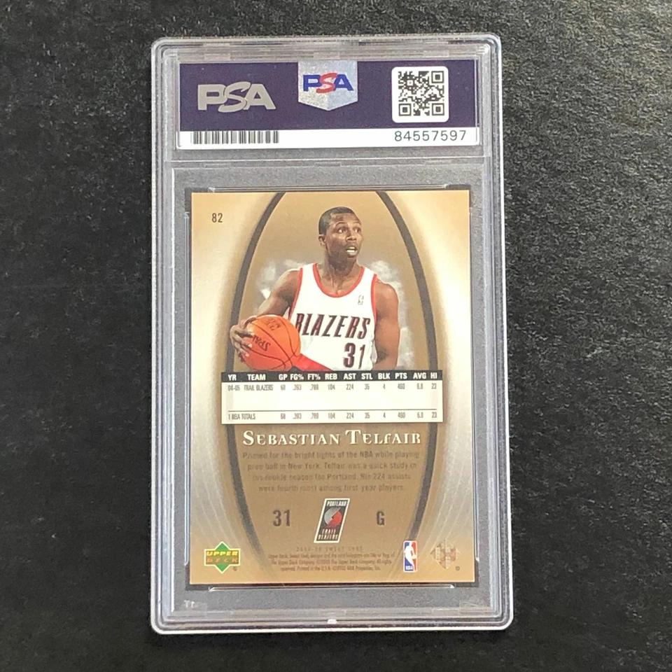 2005-06 Upper Deck Sweet Shot #82 Sebastian Telfair Signed Card AUTO PSA/DNA Sla - Image 2 of 2