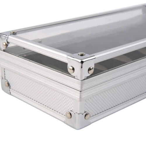6-12 Slots Aluminium Alloy Wrist Watch Display Box Storage Holder Organizer Case - Picture 5 of 14