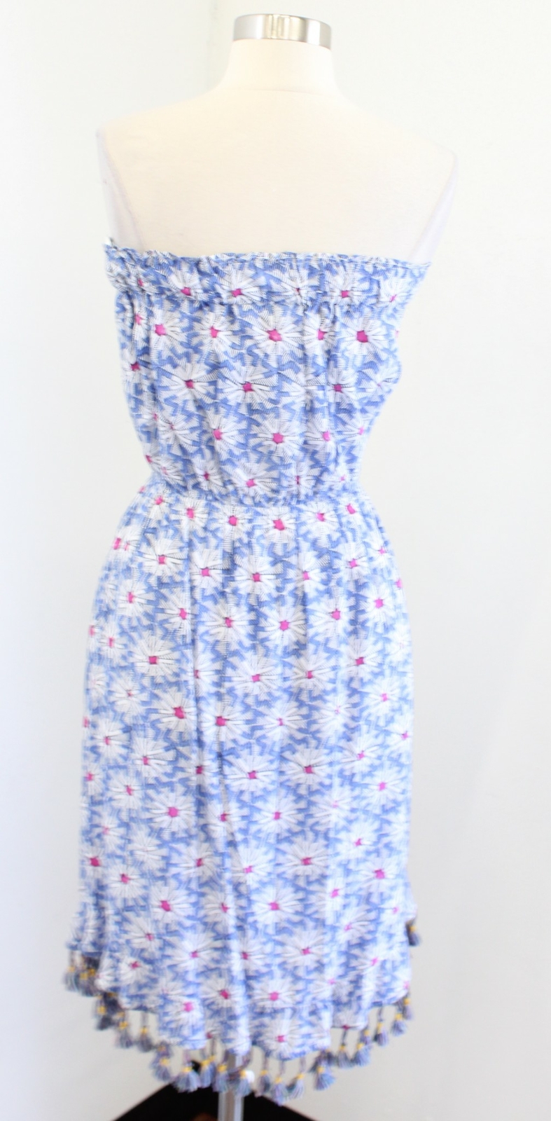 Roberta Roller Rabbit Blue Printed Strapless Tass… - image 9