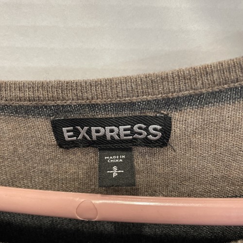 Express Women's Super Soft 3/4 Dolman Sleeve Sweater Top Brown/Tan Stripes Sz S - Picture 2 of 4
