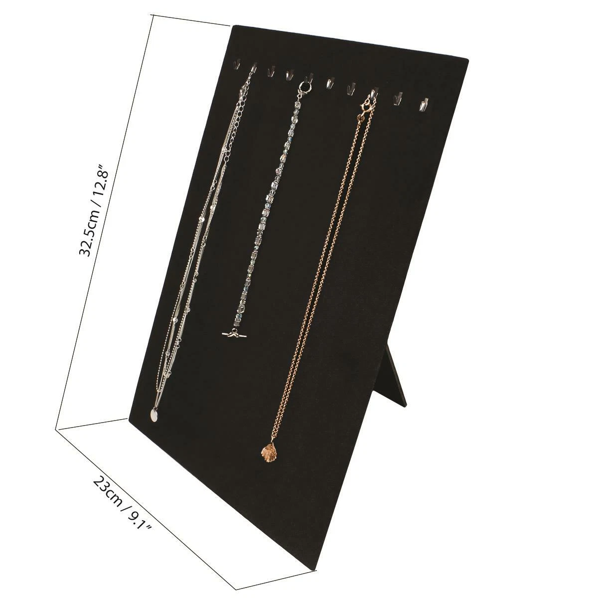 Black Velvet Jewellery Necklace Stand Chain Display Hanger Board