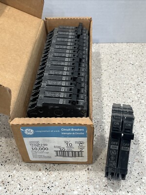 GE THQP230 (10 PACK) Thin 30-Amp 2-Pole 120/240VAC Breakers LOT OF 10 NEW IN BOX