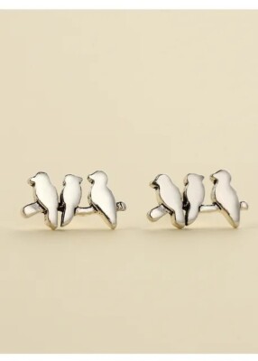 Niedliche Vögel Sterlingsilber Ohrstecker für Frauen und Mädchen