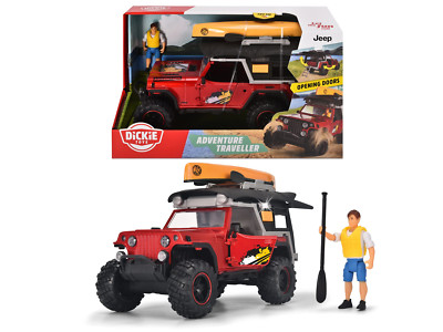 Dickie Toys: Adventure Traveller mit Jeepster Command im Maßstab 1:24 mit Dach D