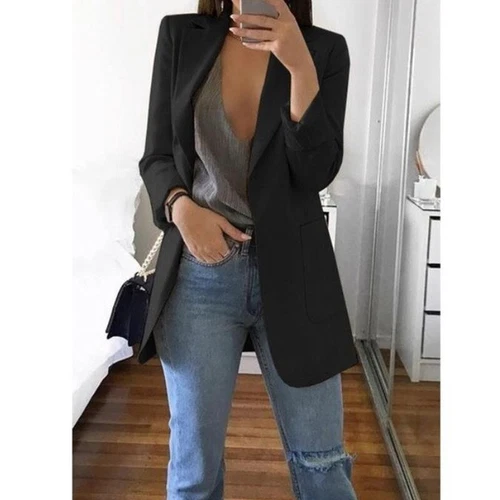 Damenoberteile Anzug Blazer Anzugjacke Damen formell schmal Mantel Cardigan Oberbekleidung - Bild 14 von 29