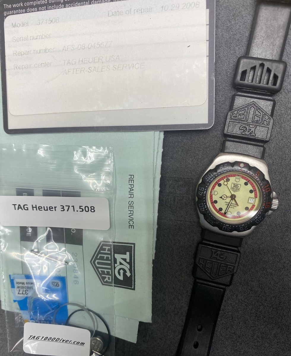 😎 Vintage Tag Heuer 371.508 Formula 1 F1 Watch Women's Lume Black