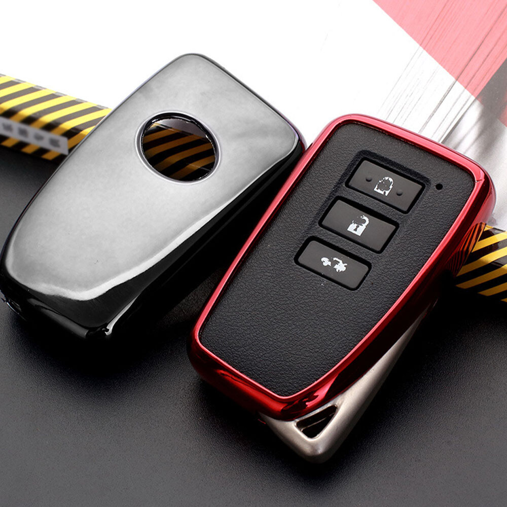 Chrome Black TPU Key Fob Case For Lexus IS ES GS LS RC NX RX - Protective Shell