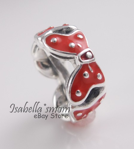 Disney Minnie Lazo Auténtico Pandora Plata/Rojo Esmalte Espaciador 791582EN09 | eBay