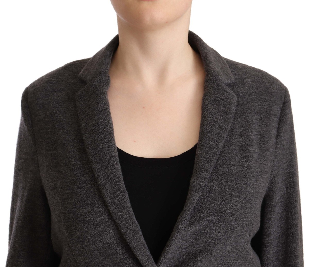 ジャケット FABIANA FILIPPI GREY WOOL CASUAL JACKET FABIANA FILIPPI Jacket Single Breasted Gray Long Sleeves